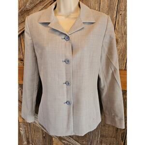 Vintage Pendleton 100% virgin wool light blue houndstooth size 6 womens blazer
